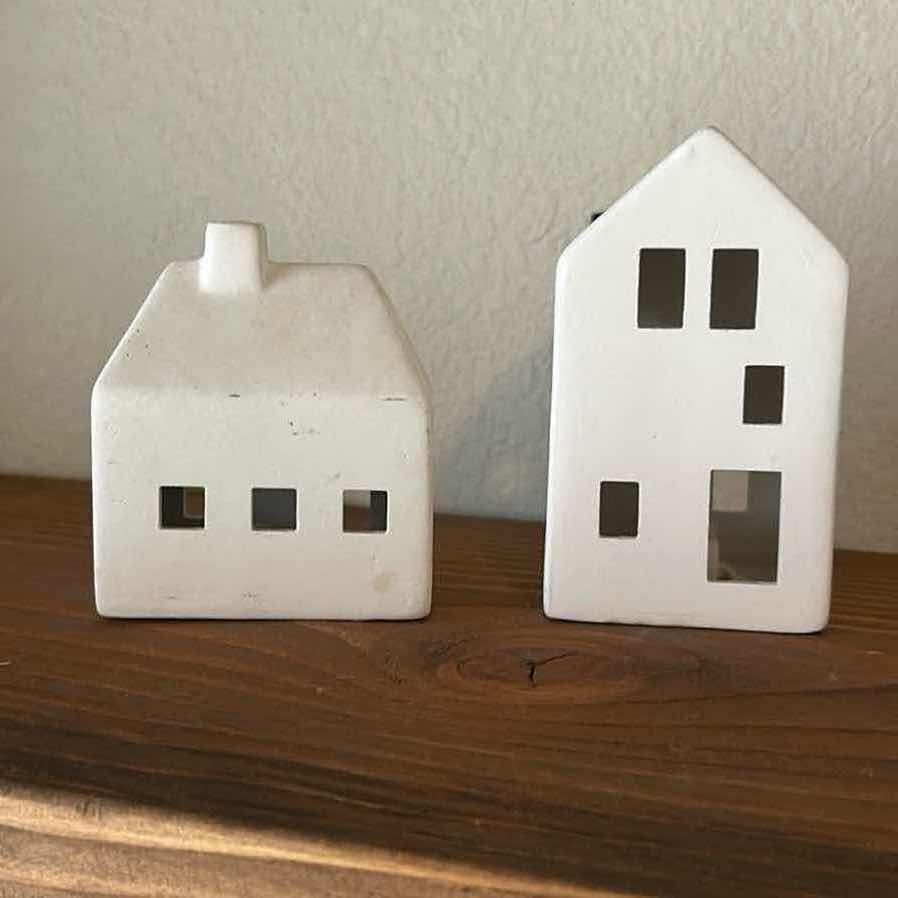 Photo 1 of 2-SMALL WHITE CANDLE HOUSES