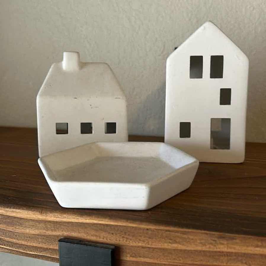 Photo 1 of 2-SMALL WHITE CANDLE HOUSES