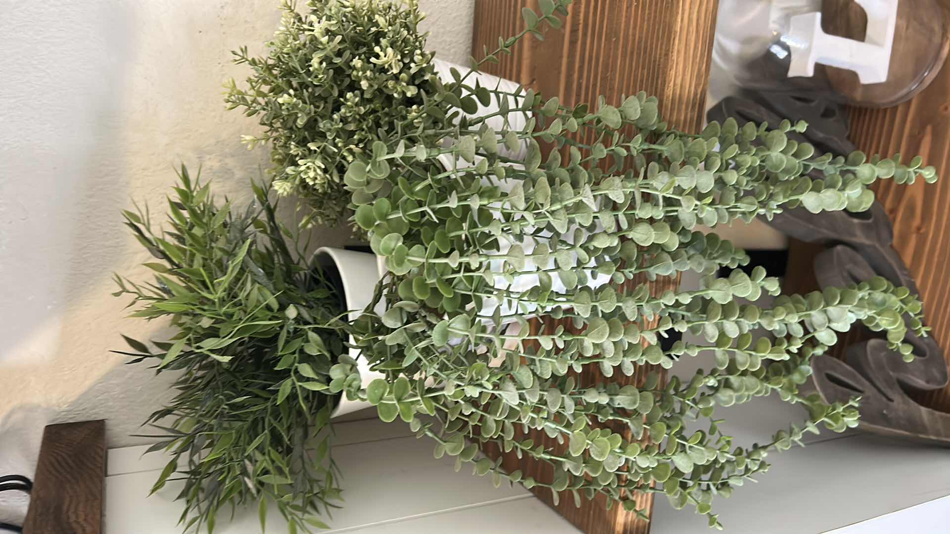 Photo 1 of 3- FAUX GREENERY IN DECORATIVE VASES