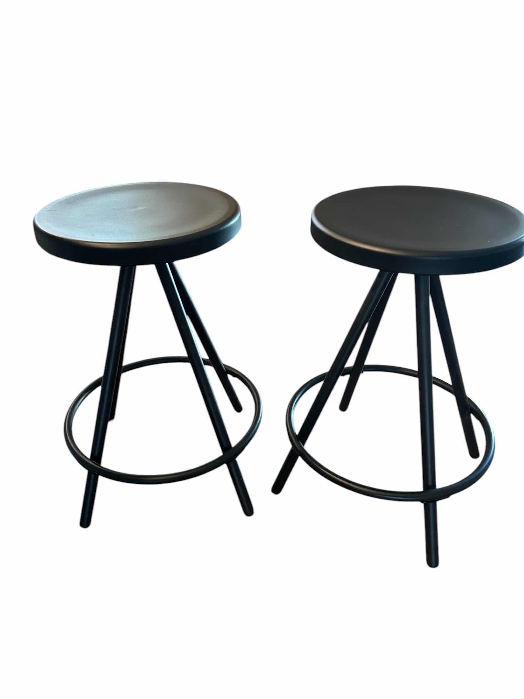 Photo 1 of 2- BLACK METAL BAR STOOLS H 24”