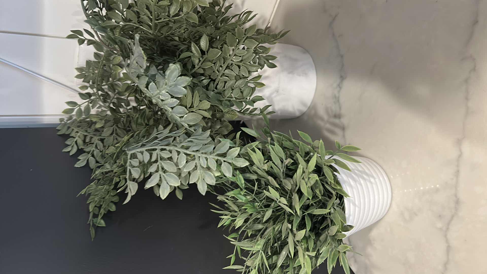 Photo 2 of 2- FAUX GREENERY WHITE SALT PEPPER SET