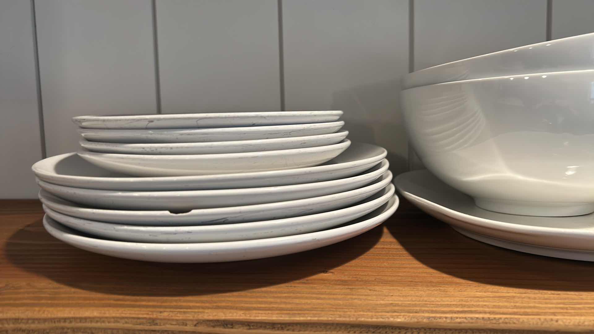 Photo 1 of CONTENTS OF SHELF  15 ASSORTED WHITE DISHES