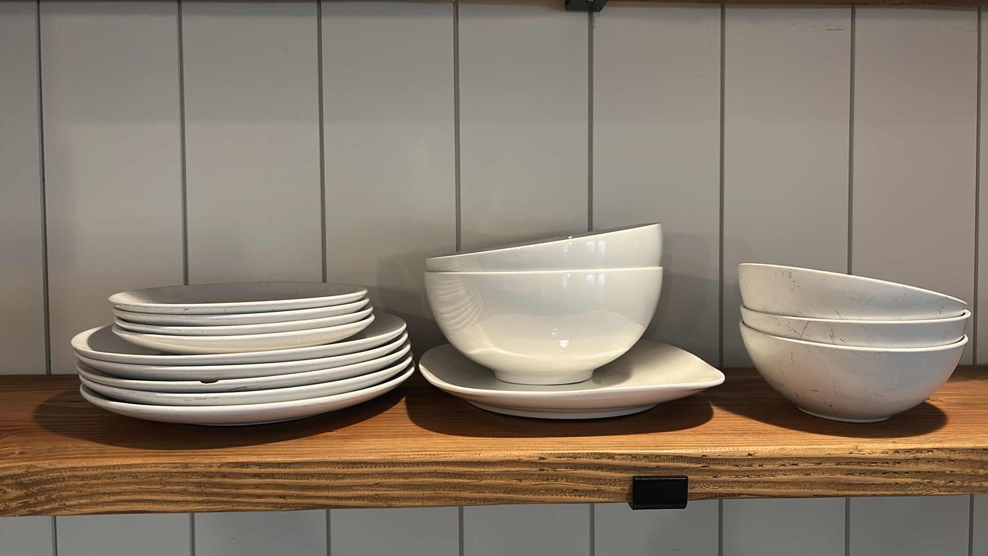 Photo 1 of CONTENTS OF SHELF  15 ASSORTED WHITE DISHES