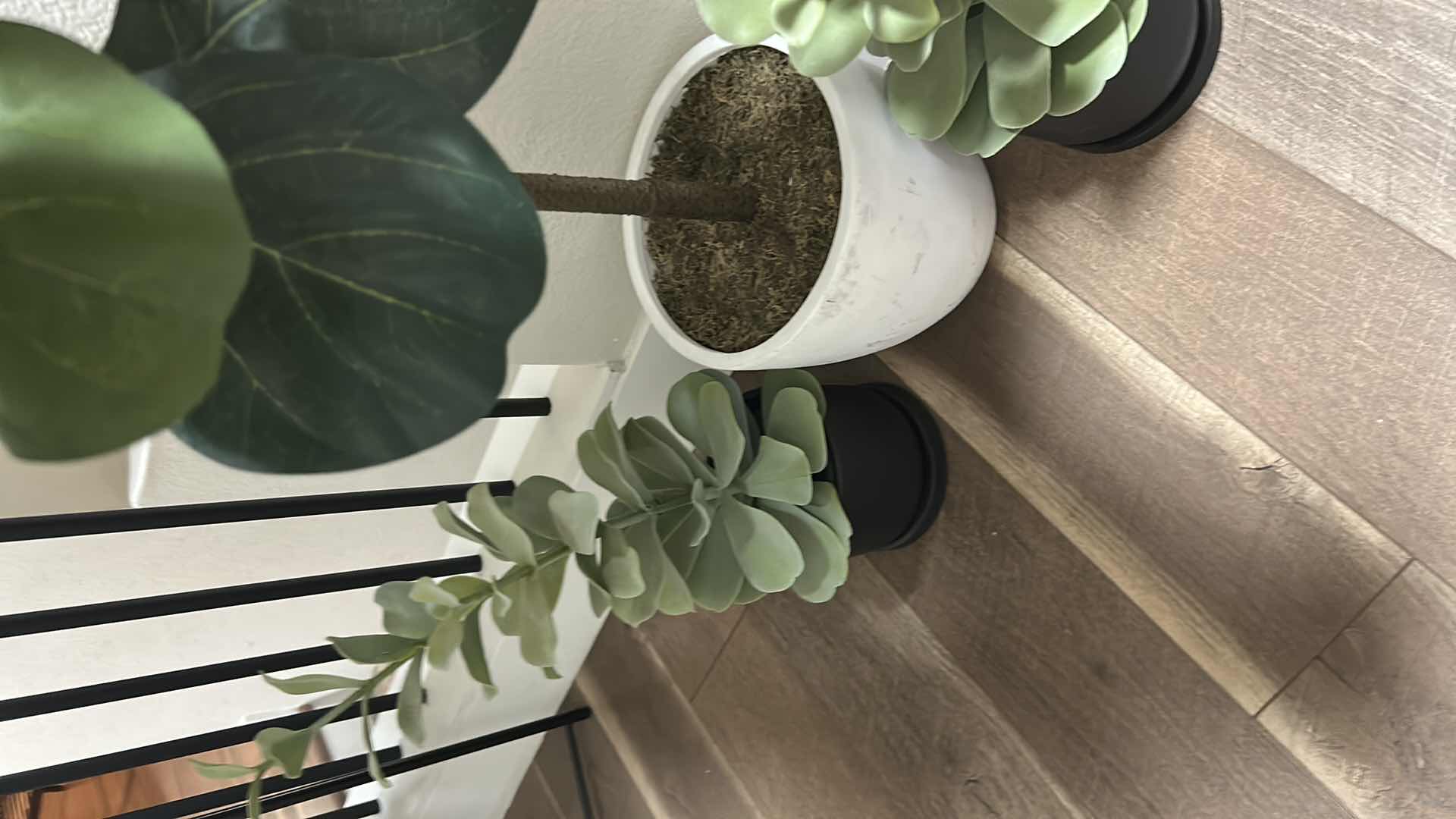 Photo 1 of 3- FAUX PLANTS IN DECORATIVE POTS