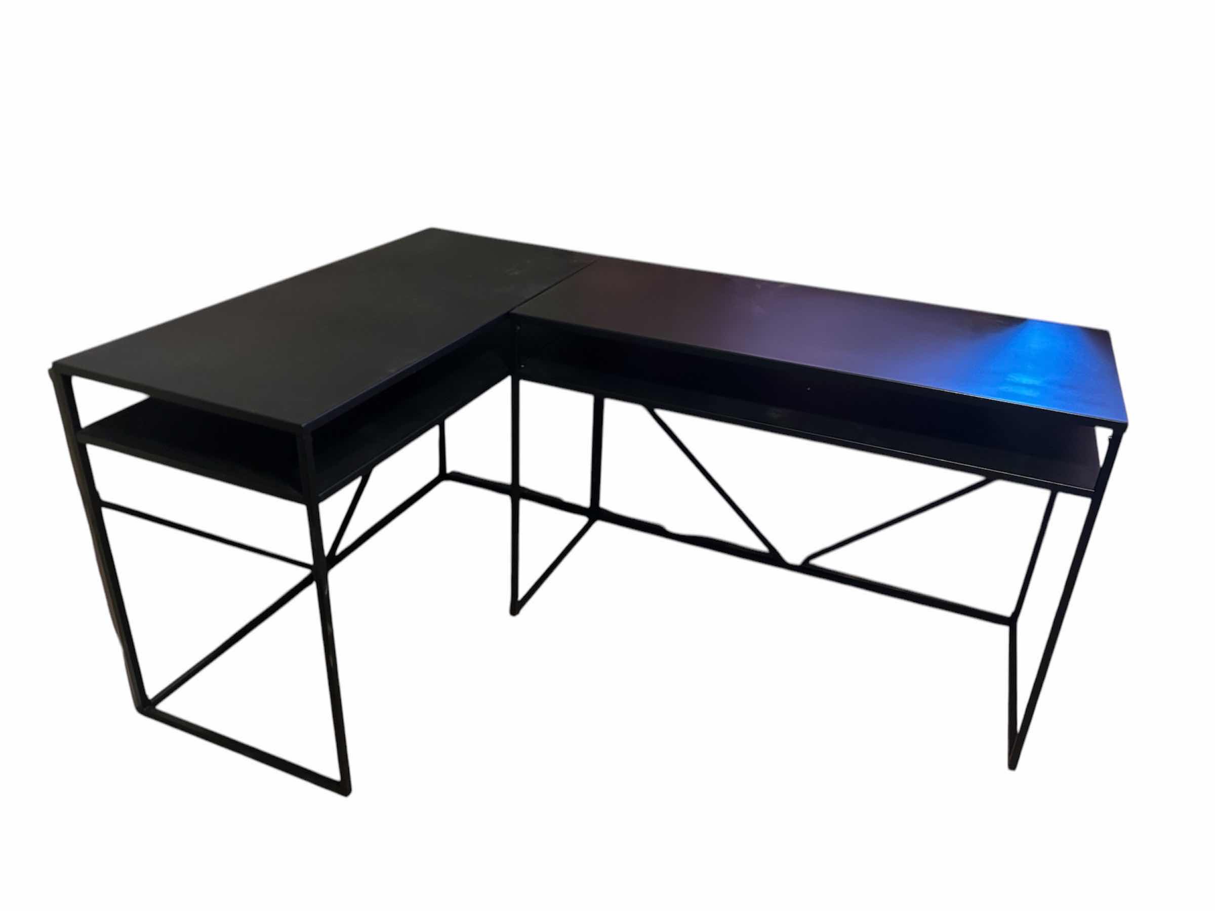 Photo 1 of BLACK 2 PIECE L SHAPE MODULE DESK 43” X 63”