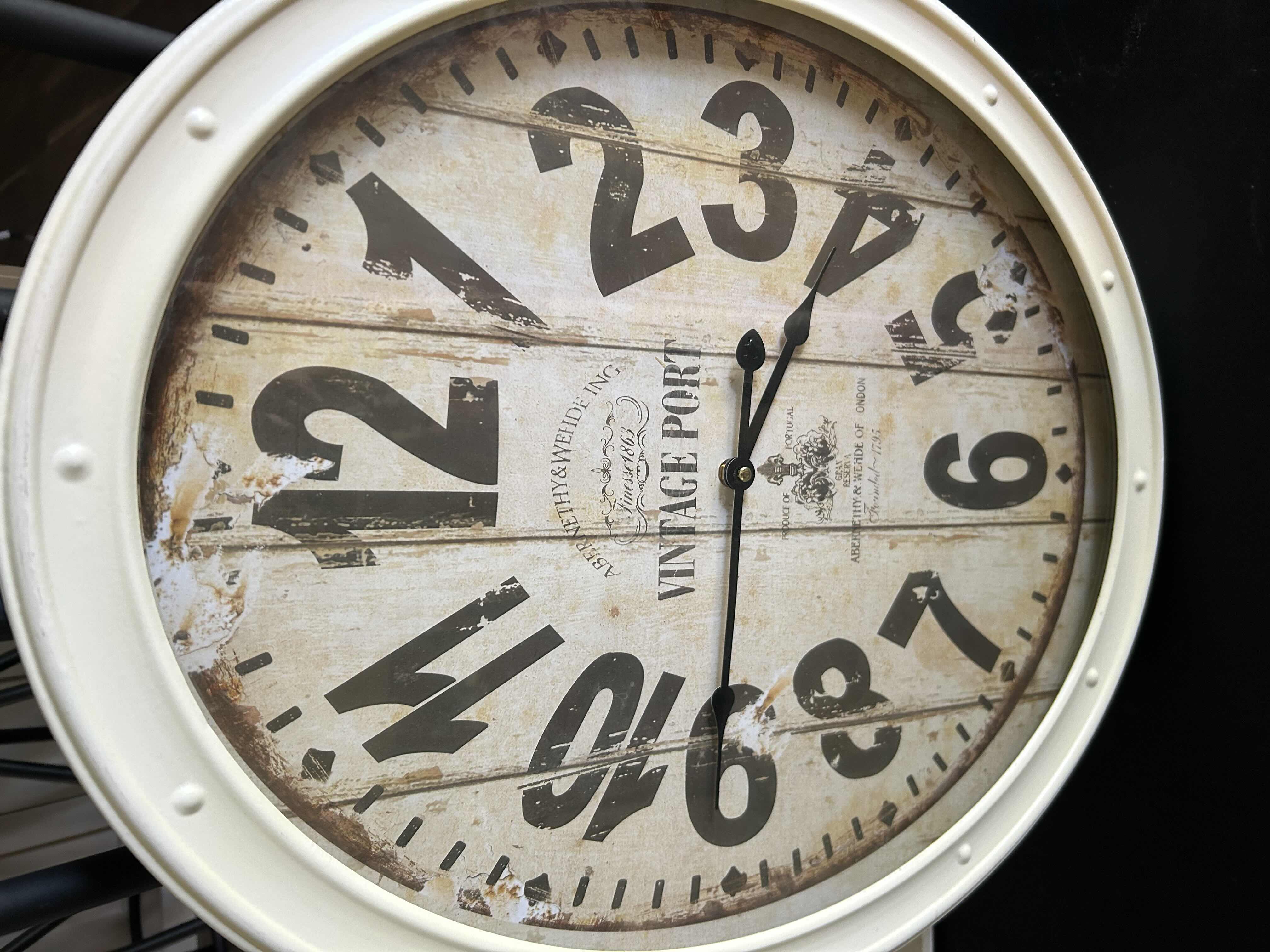 Photo 1 of CREAM COLOR METAL WALL CLOCK 20” X 24”