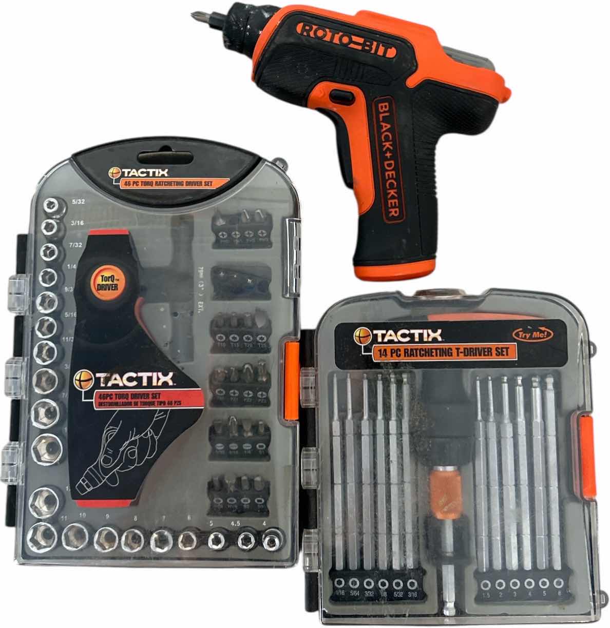 Photo 1 of BLACK AND DECKER ROTO BIT, TORQ DRIVER SET, RATCHETING T DRIVER SET