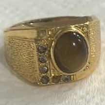 Photo 1 of 2 MENS WATCHES AND  GOLD TONE RING WITH TIGERS EYE STONE