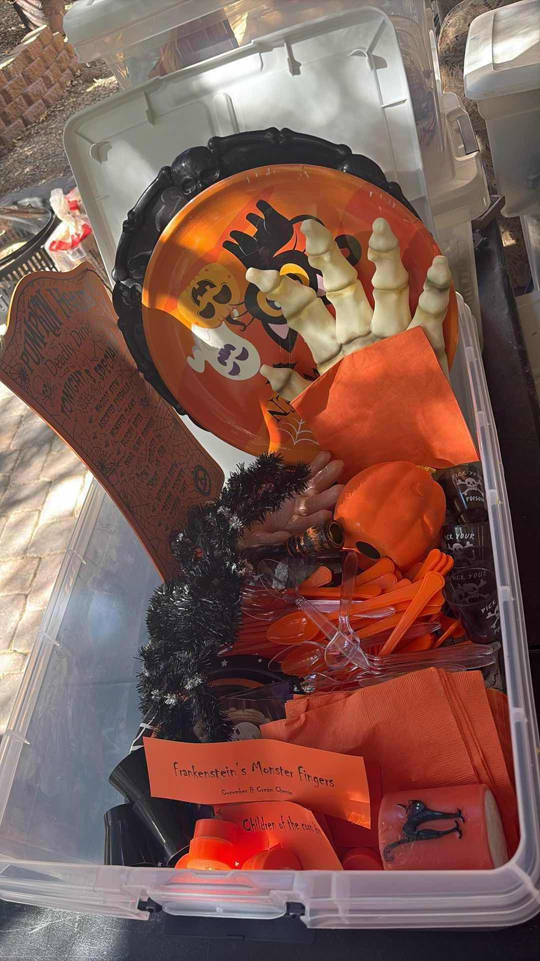 Photo 1 of CONTENTS OF TOTE KITCHEN HALLOWEEN DECORATIONS