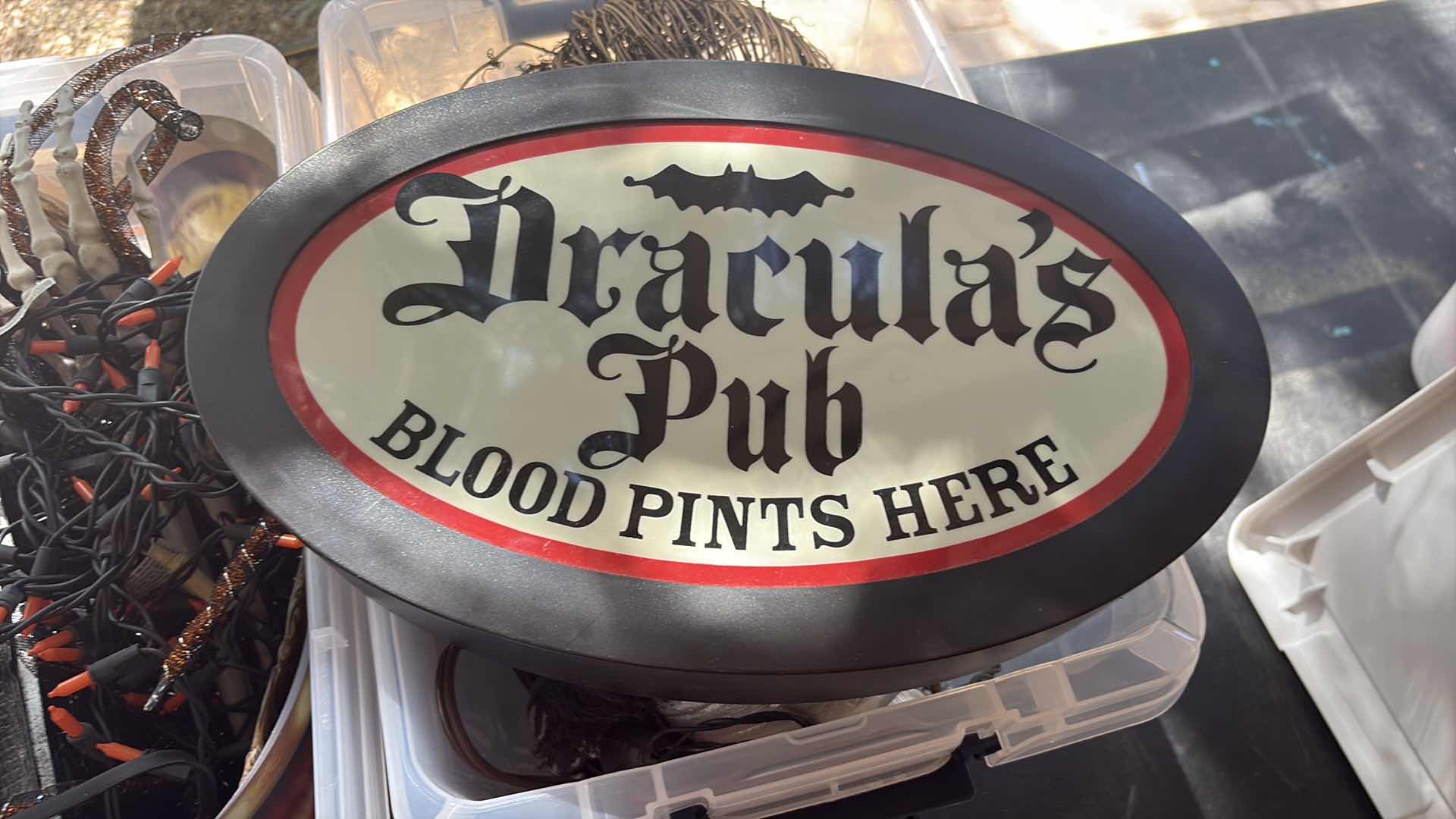 Photo 1 of CONTENTS OF TOTE HALLOWEEN DECORATIONS