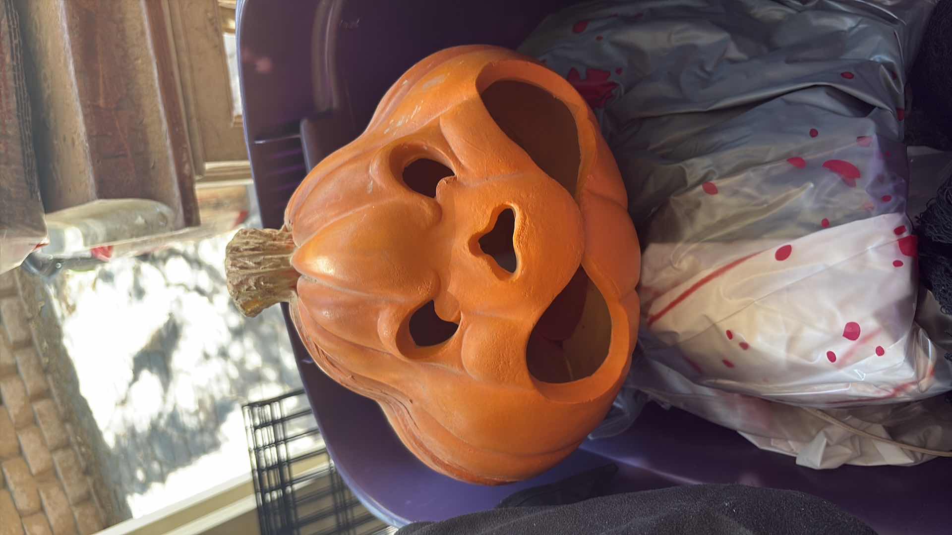 Photo 1 of CONTENTS OF TOTE HALLOWEEN DECORATIONS