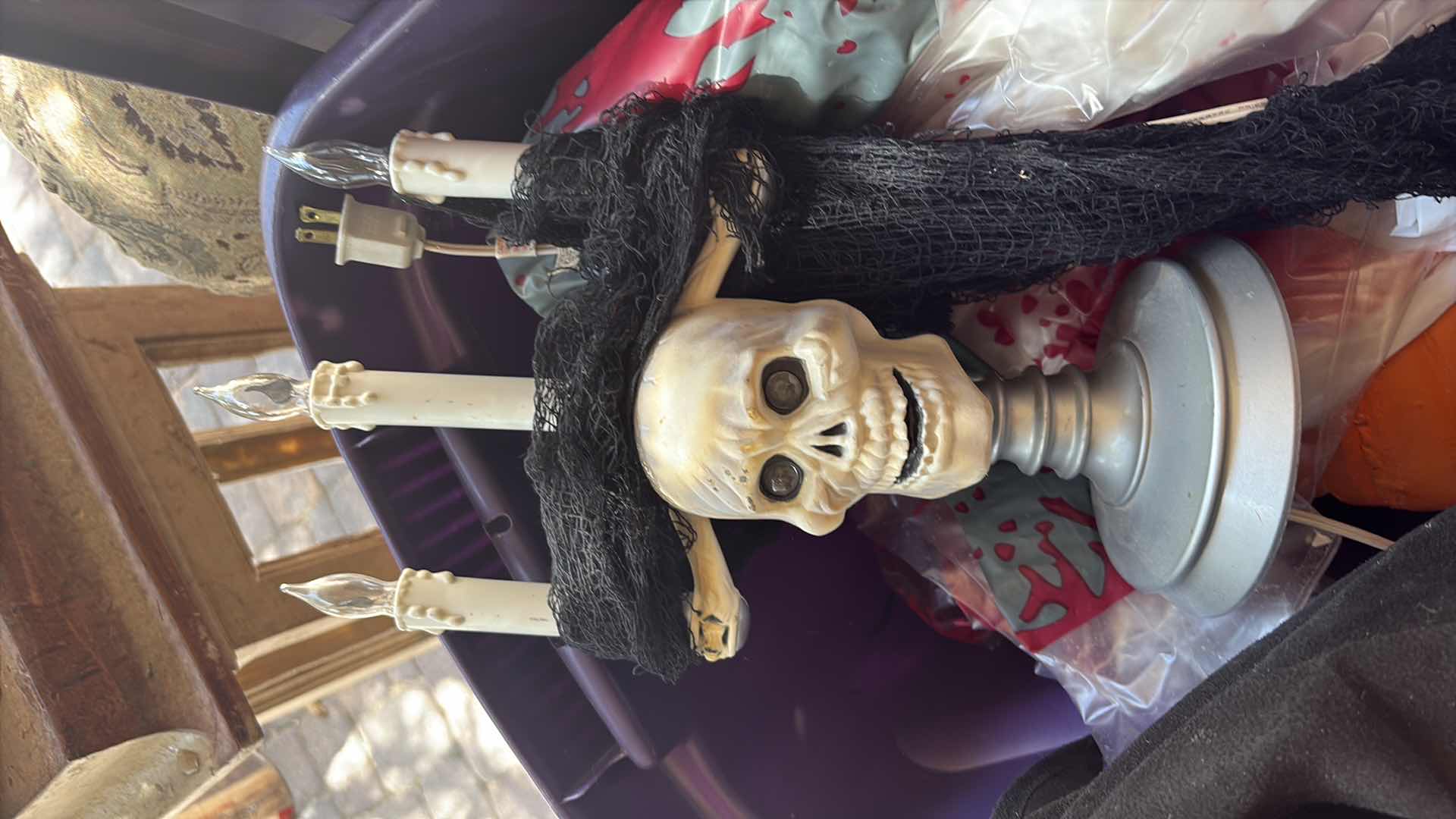 Photo 1 of CONTENTS OF TOTE HALLOWEEN DECORATIONS