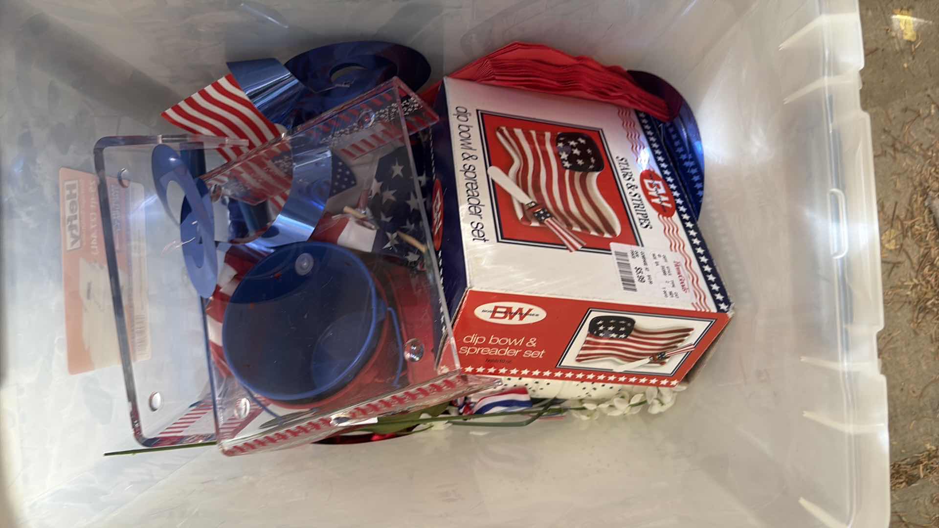 Photo 1 of CONTENTS OF TOTE FOURTH OF JULY  DECORATIONS