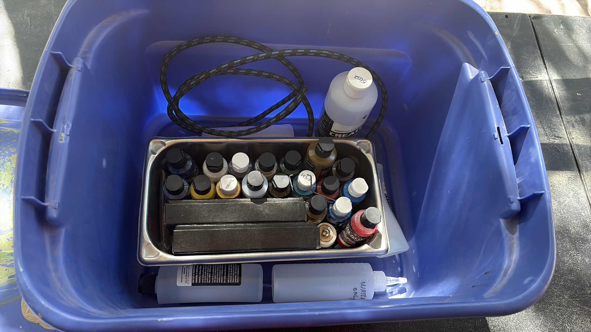 Photo 1 of CONTENTS OF TOTE AIRBRUSH ATTACHMENTS AND PAINTS