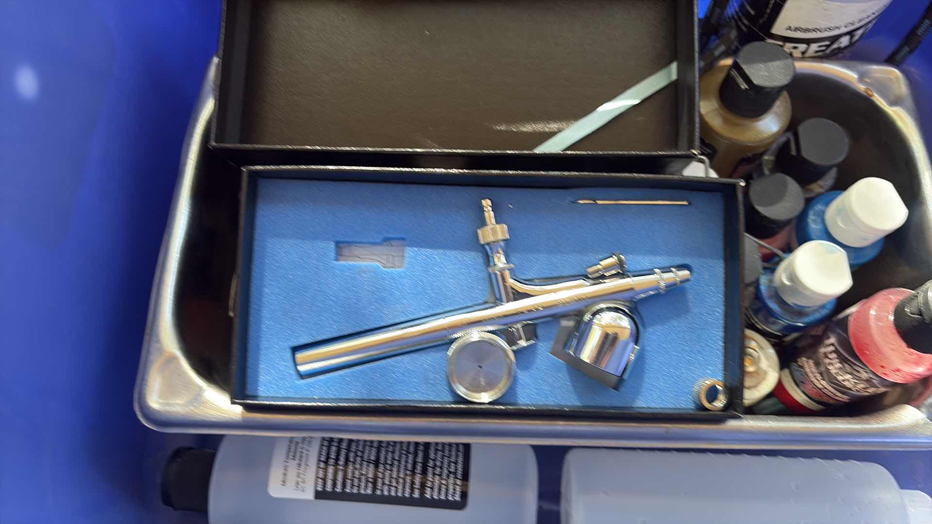Photo 1 of CONTENTS OF TOTE AIRBRUSH ATTACHMENTS AND PAINTS