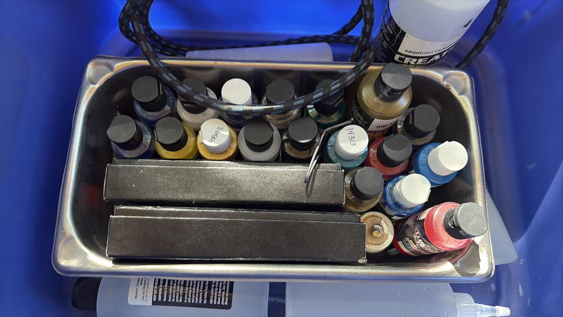 Photo 1 of CONTENTS OF TOTE AIRBRUSH ATTACHMENTS AND PAINTS