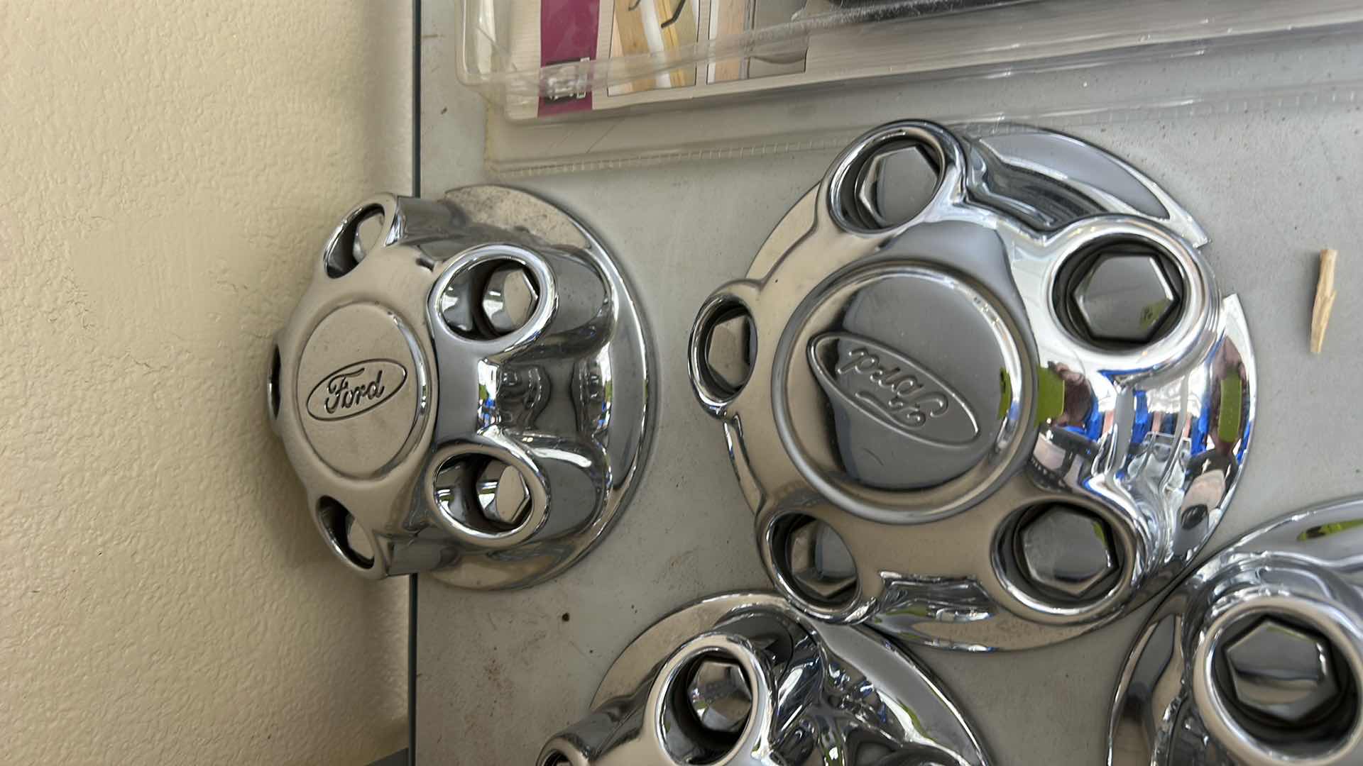 Photo 1 of 4 FORD HUBCAPS & NEW  HEAVY  DUTY GARAGE HOOKS