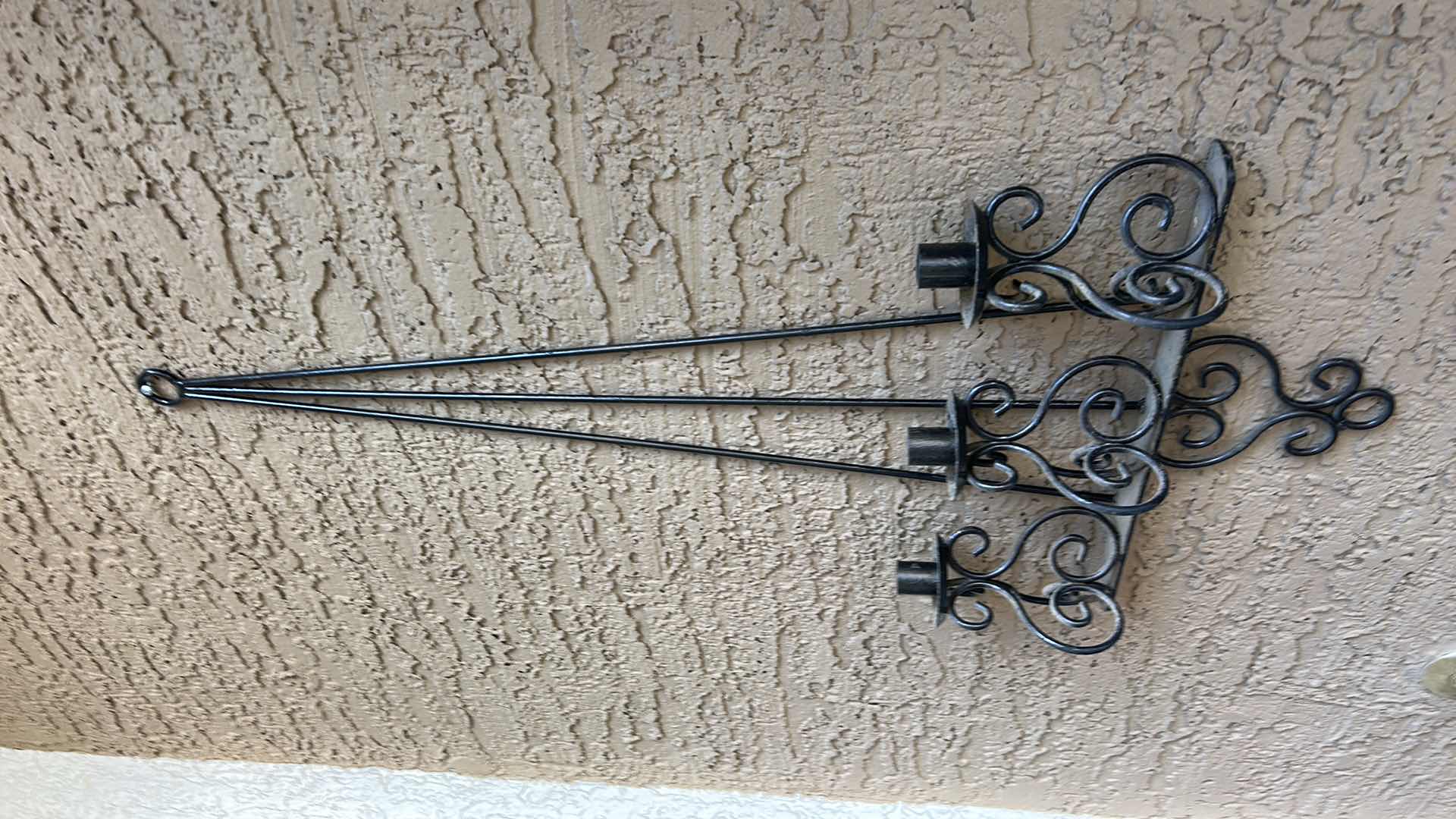 Photo 1 of 2 MATCHING METAL WALL SCONCE CANDLE HOLDERS 16” x 35”