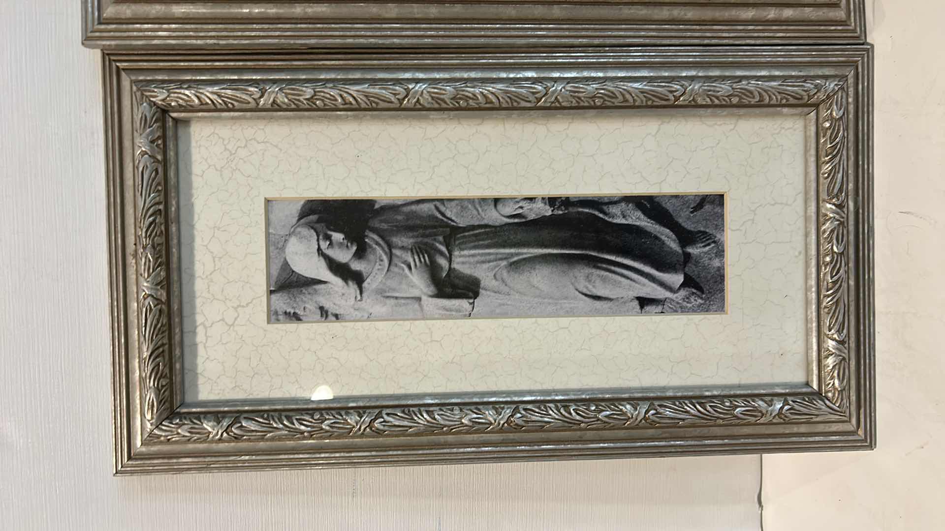 Photo 1 of 3 FRAMED ANGEL PRINT ARTWORK 8 1/2” x H 15 1/4” & HANDMADE WOOD ANGEL