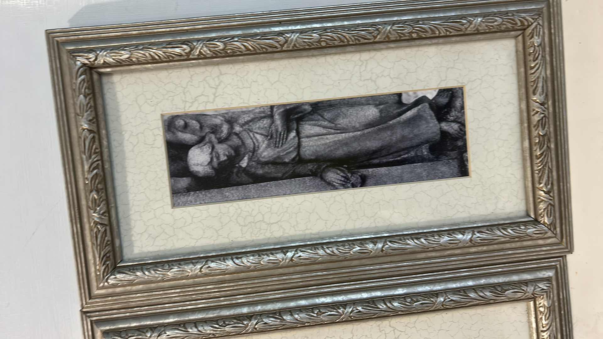 Photo 1 of 3 FRAMED ANGEL PRINT ARTWORK 8 1/2” x H 15 1/4” & HANDMADE WOOD ANGEL