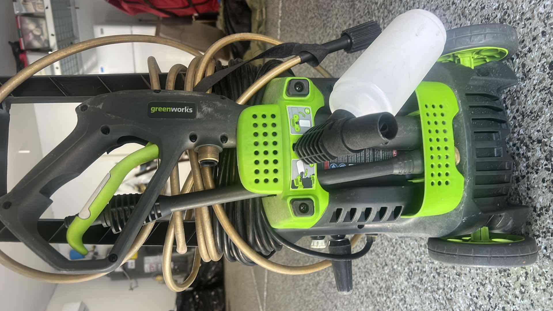 Photo 1 of GREENWORKS PRESSURE WASHER AND ATTACHMENT