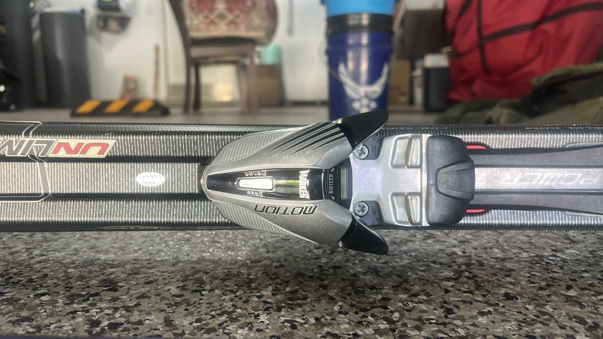 Photo 1 of UNLIMITED AC30 VOELKL DOUBLE GRIP SKI BINDINGS AND POLES