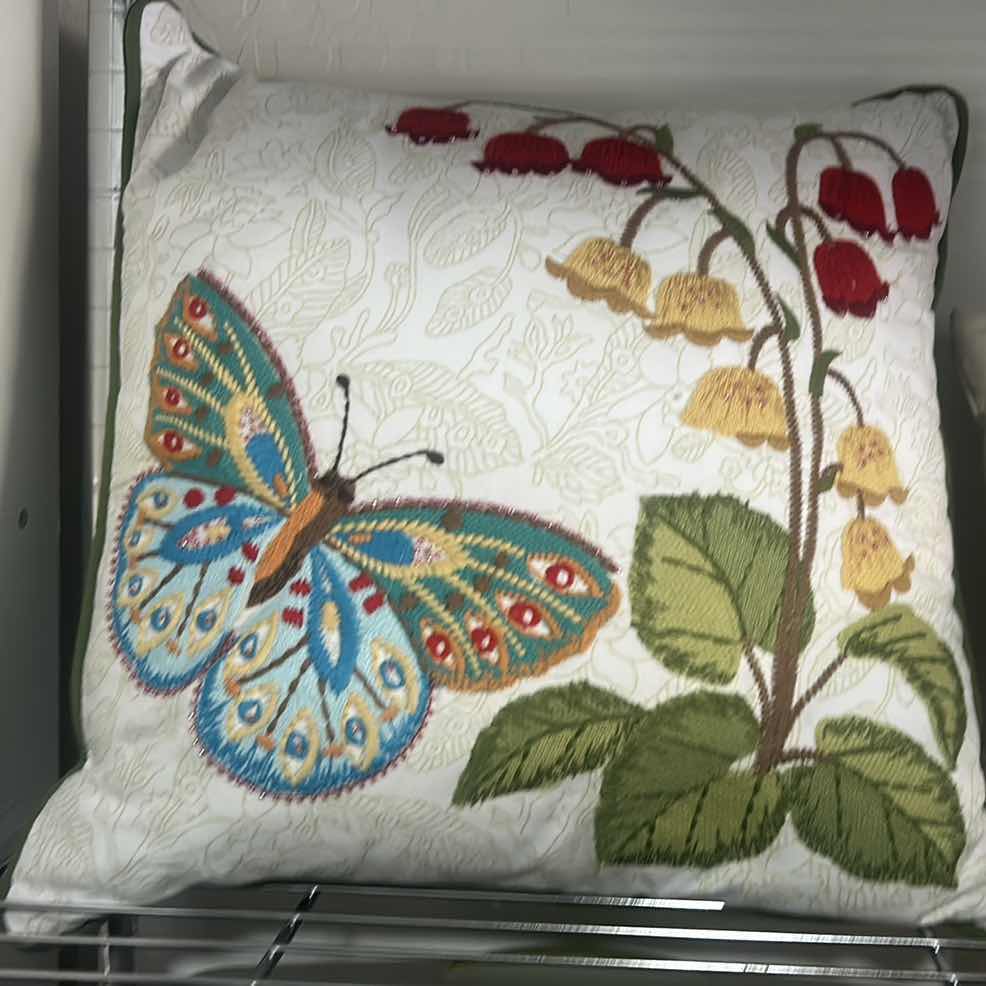 Photo 1 of 2 DECORATIVE PILLOWS- BUTTERFLY 15” X 15” AND CHRISTMAS