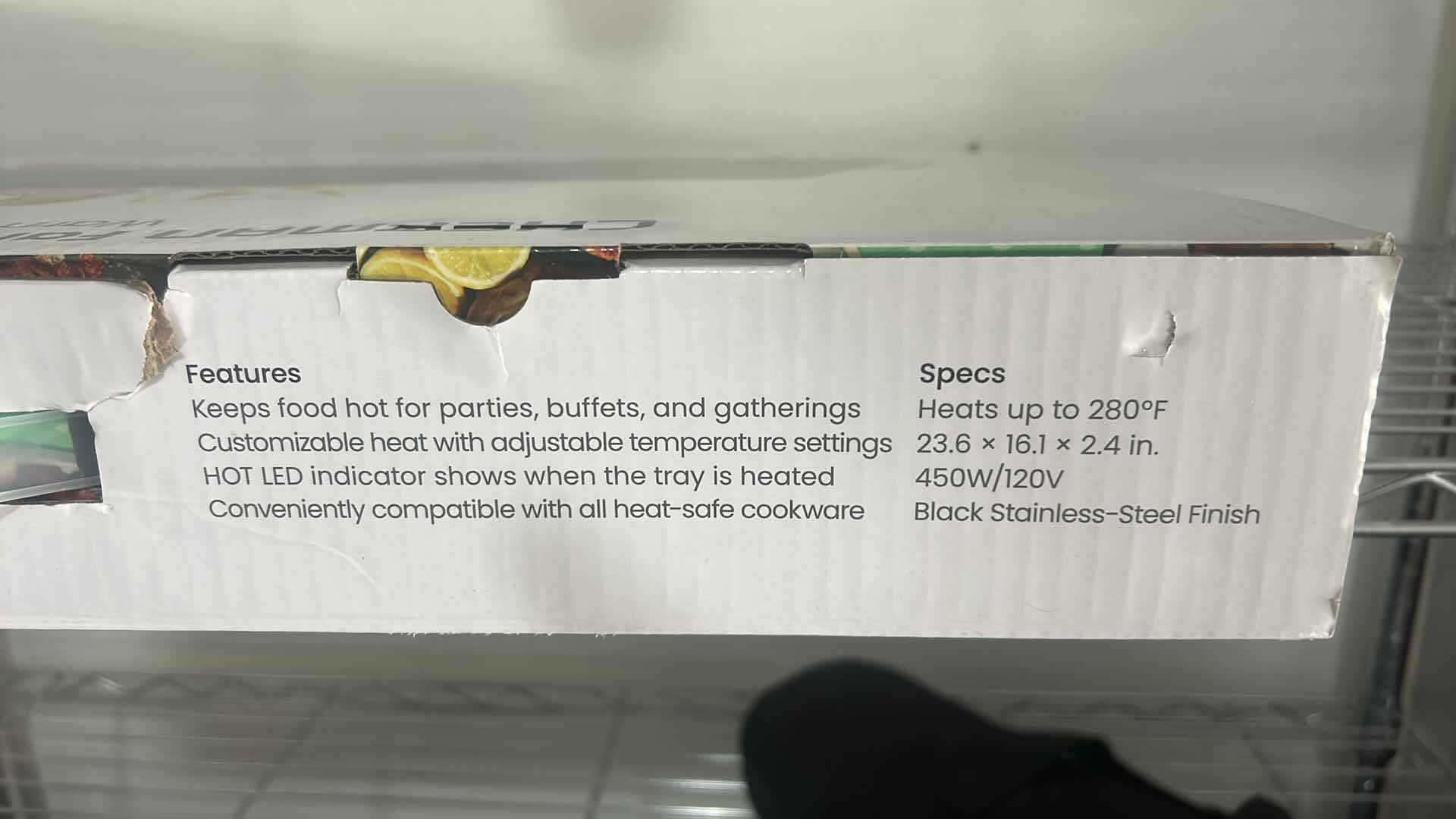 Photo 1 of CHEFMAN FAMILY SIZED GLASS TOP WARMING TRAY