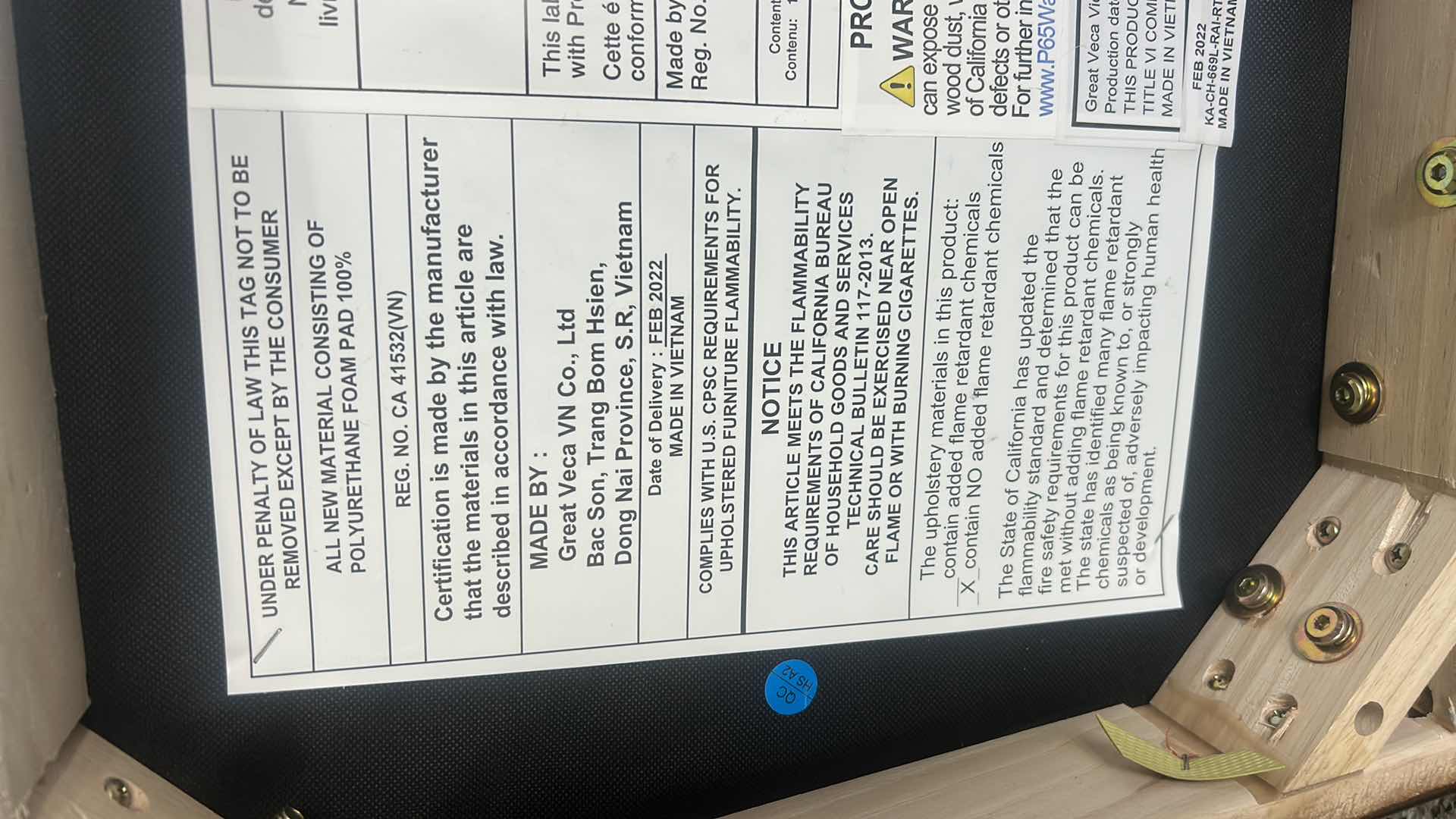 Photo 1 of 2 KONA MANGO LADDER BACK SIDE CHAIRS WOOD WITH BLACK SEATS SEAT HEIGHT 18”, TOTAL HEIGHT 39”