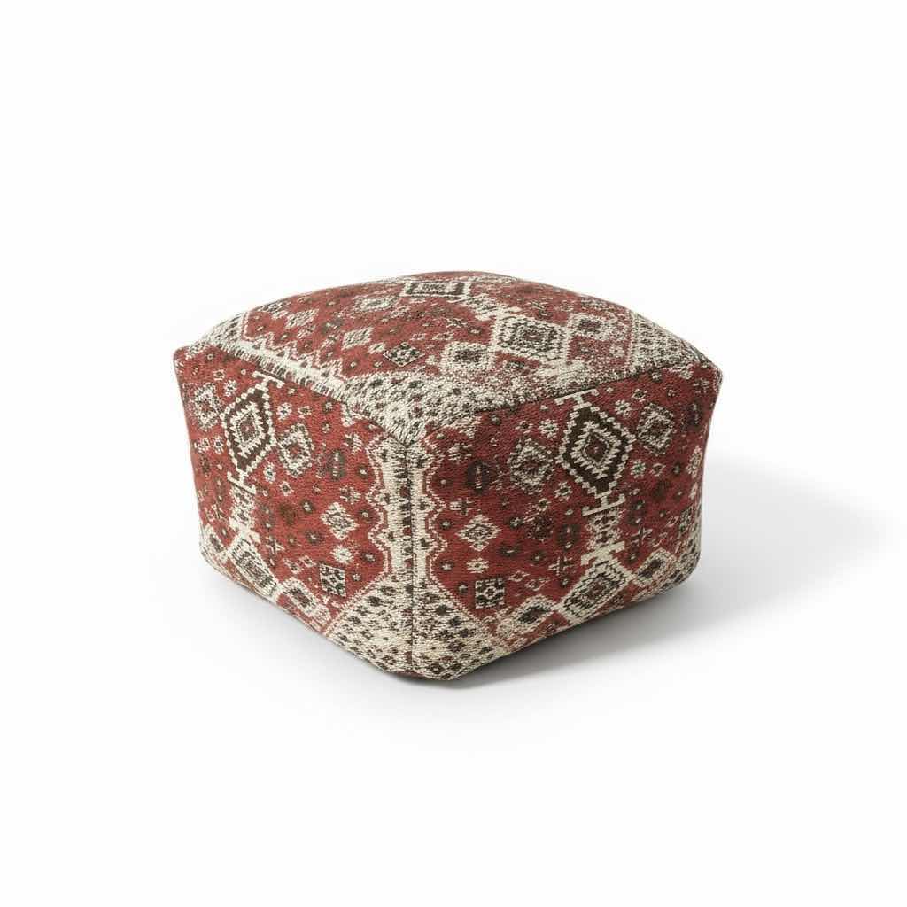 Photo 1 of WOVEN POOF WITH AZTEC DESIGN  24“ x H15“