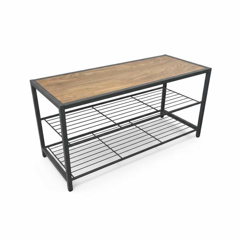 Photo 1 of TRINITY METAL SHOE RACK WITH WOOD TOP 36” x 13 1/2” x H18”