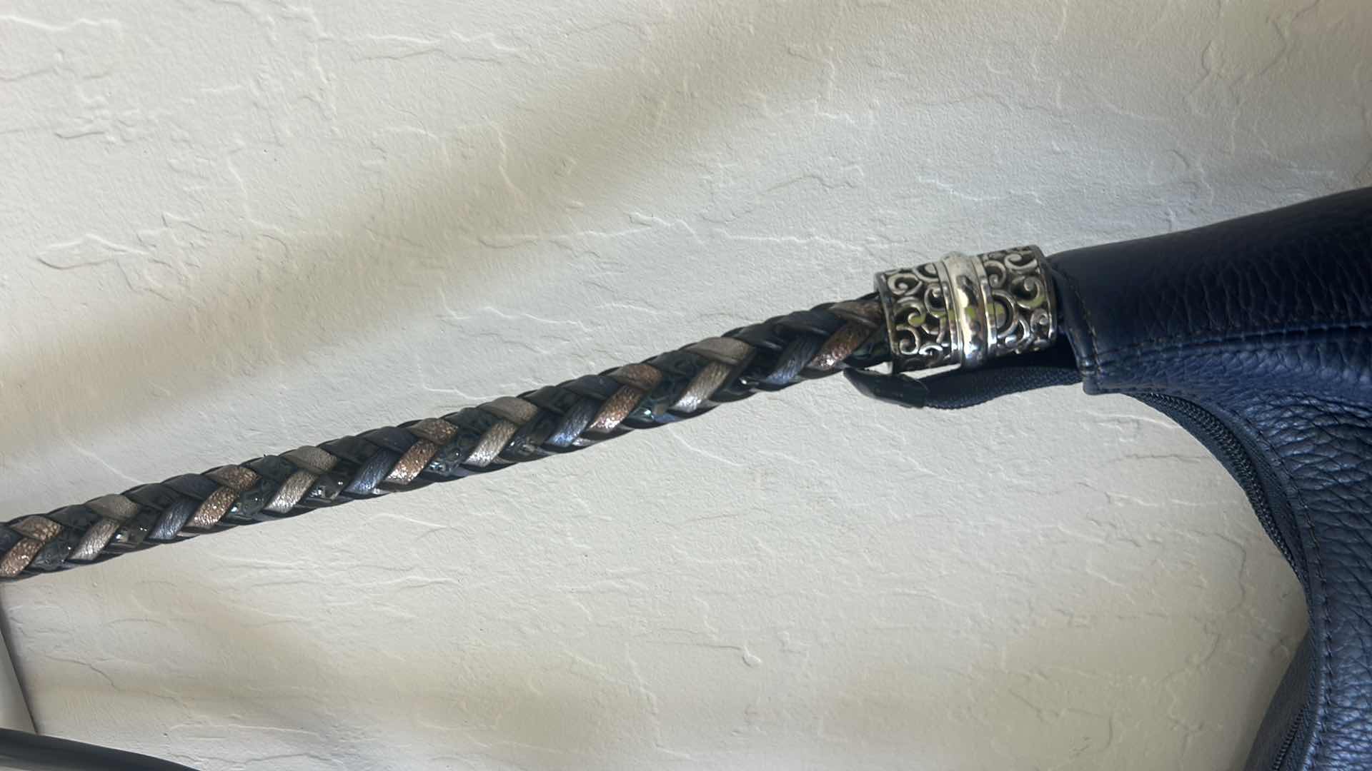 Photo 1 of BRIGHTON NAVY BLUE  ZIP TOP BARBADOS HANDBAG