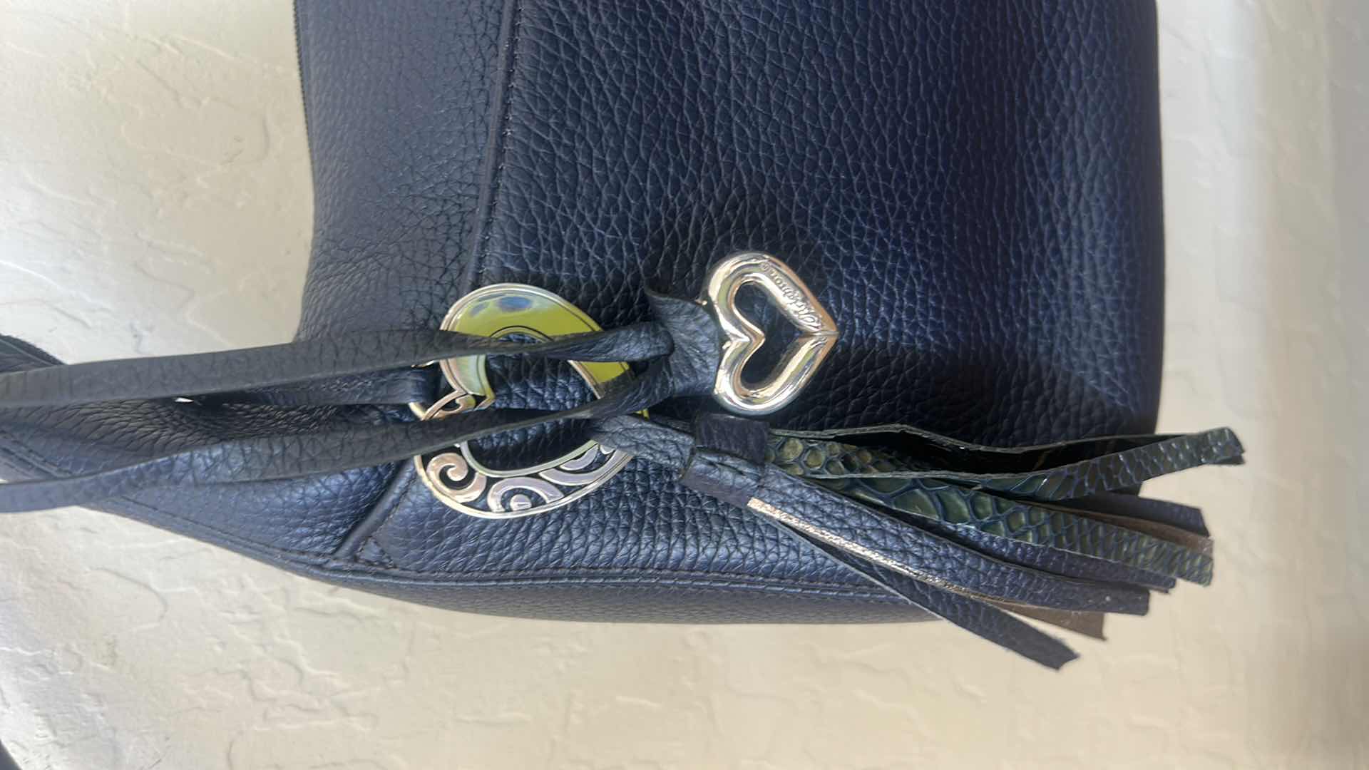 Photo 1 of BRIGHTON NAVY BLUE  ZIP TOP BARBADOS HANDBAG