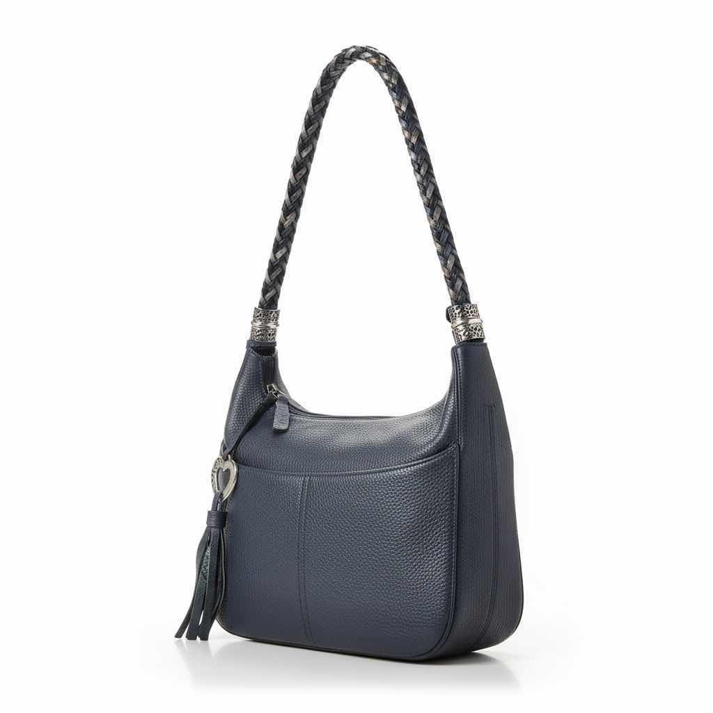 Photo 1 of BRIGHTON NAVY BLUE  ZIP TOP BARBADOS HANDBAG