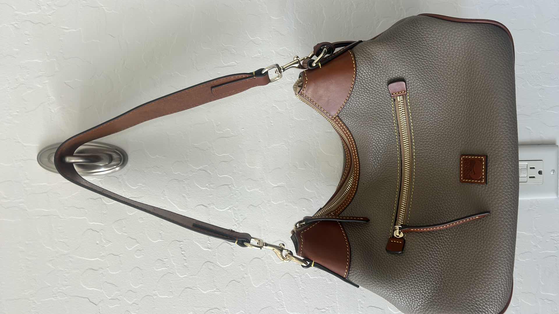 Photo 1 of DOONEY AND  BOURKE LEATHER PEBBLE GRAIN SMALL HOBO HANDBAG