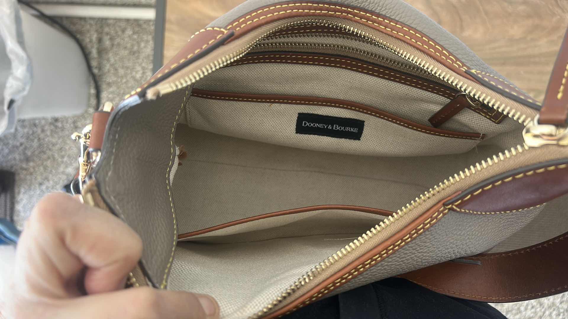 Photo 1 of DOONEY AND  BOURKE LEATHER PEBBLE GRAIN SMALL HOBO HANDBAG