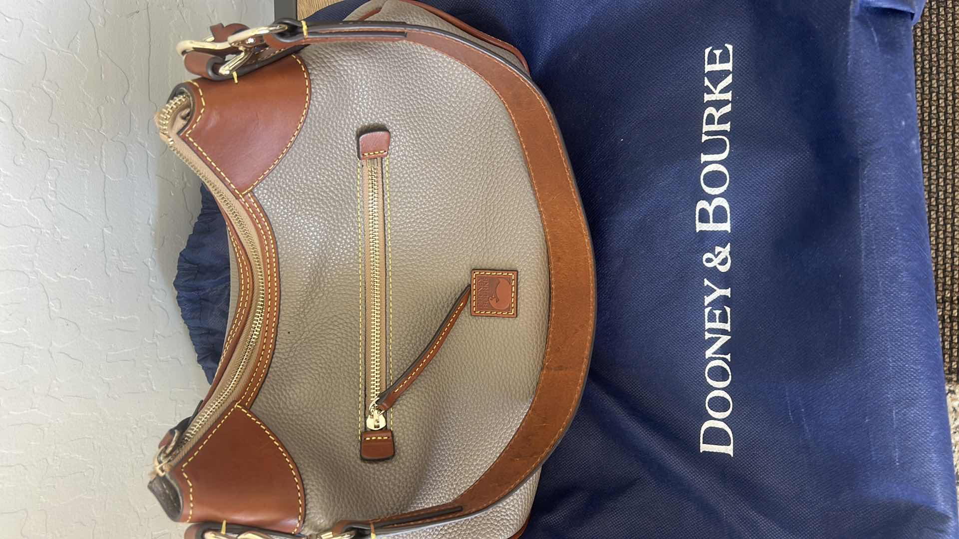 Photo 1 of DOONEY AND  BOURKE LEATHER PEBBLE GRAIN SMALL HOBO HANDBAG