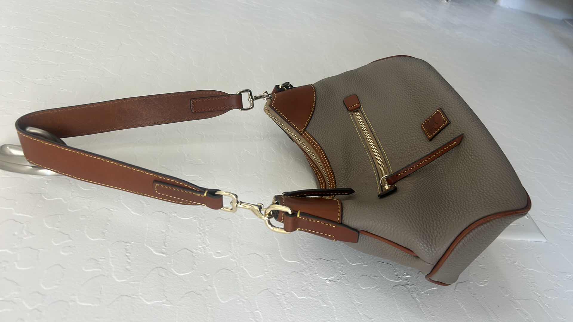Photo 1 of DOONEY AND  BOURKE LEATHER PEBBLE GRAIN SMALL HOBO HANDBAG