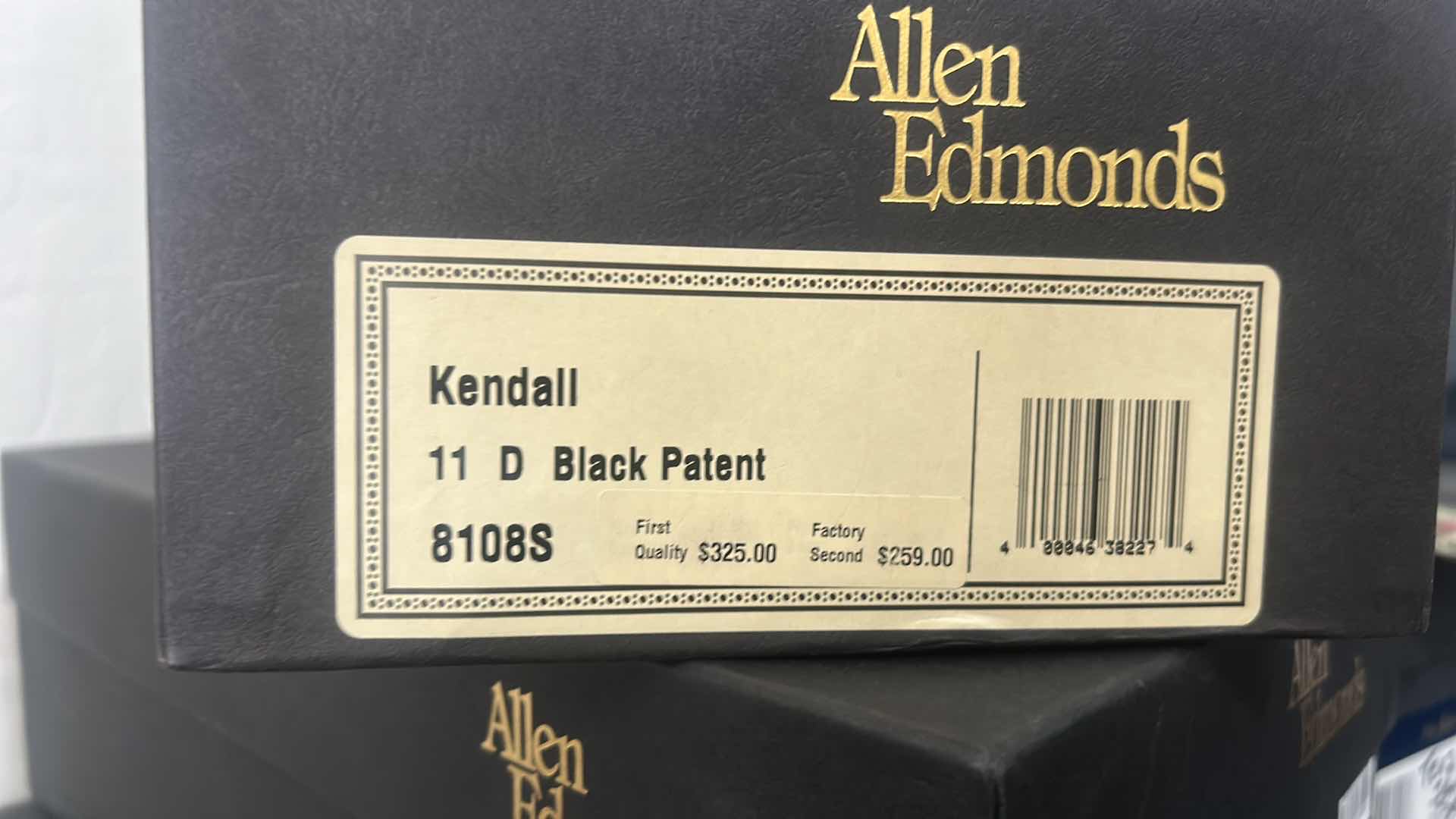 Photo 1 of MENS ALLEN EDMONDS KENDALL BLACK PATENT  LEATHER SHOES SIZE 11 D 