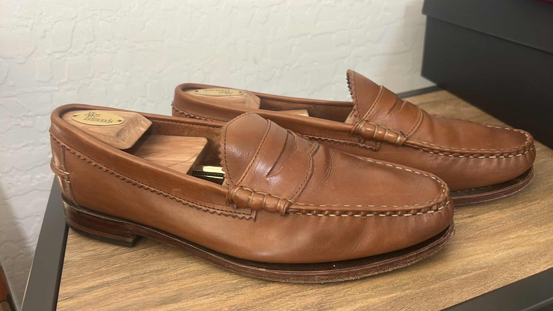 Photo 1 of MENS ALLEN EDMONDS KENWOOD TAN SADDLE LEATHER SHOES SIZE 11 D