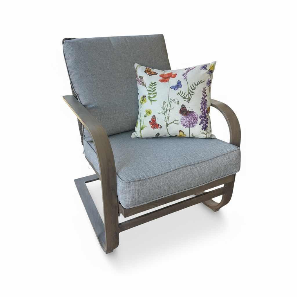 Photo 1 of HAMPTON BAY WOOD METAL AND RATTAN PILLOW MAY VARY