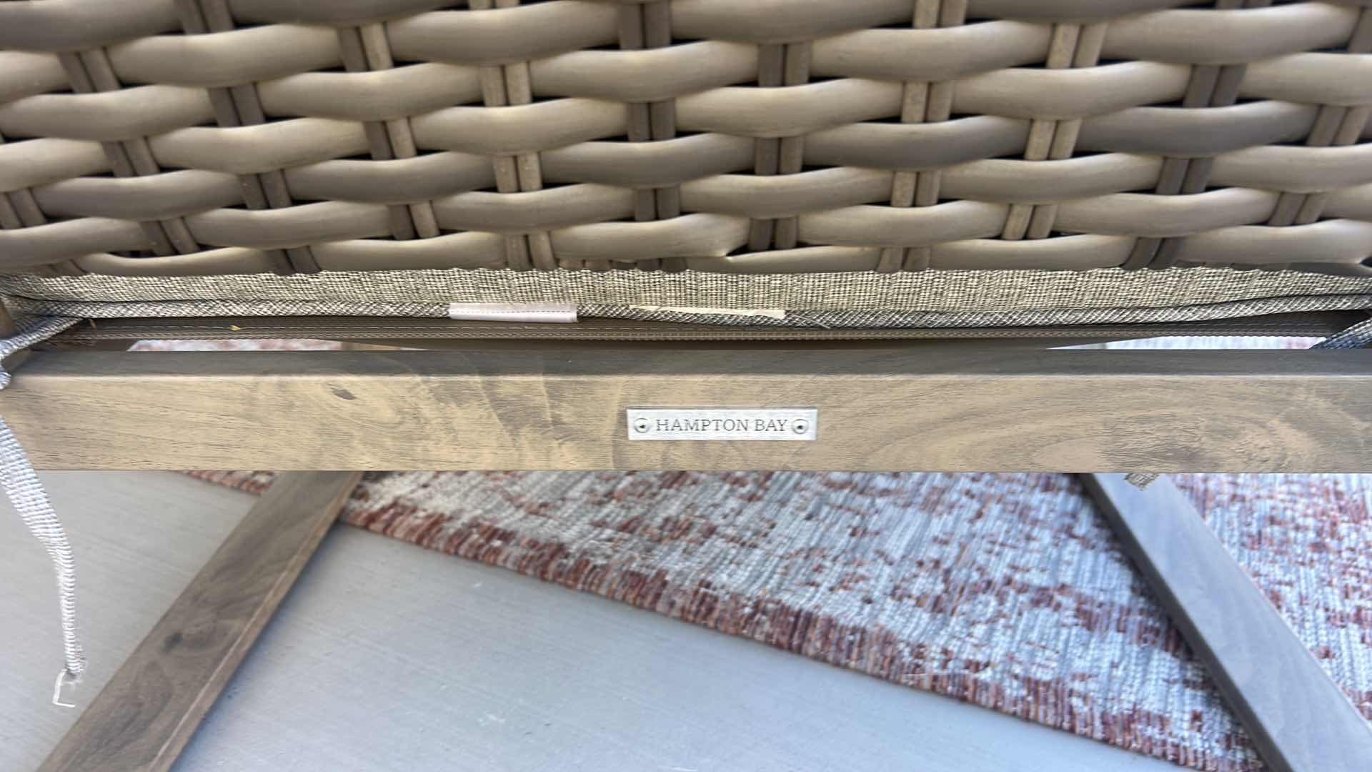 Photo 1 of HAMPTON BAY WOOD METAL AND RATTAN PILLOW MAY VARY