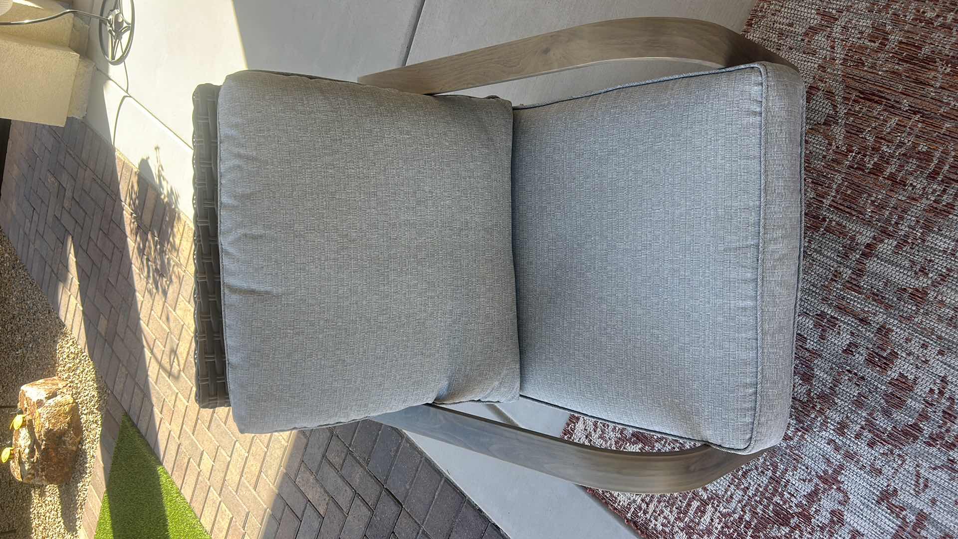 Photo 1 of HAMPTON BAY WOOD METAL AND RATTAN PILLOW MAY VARY