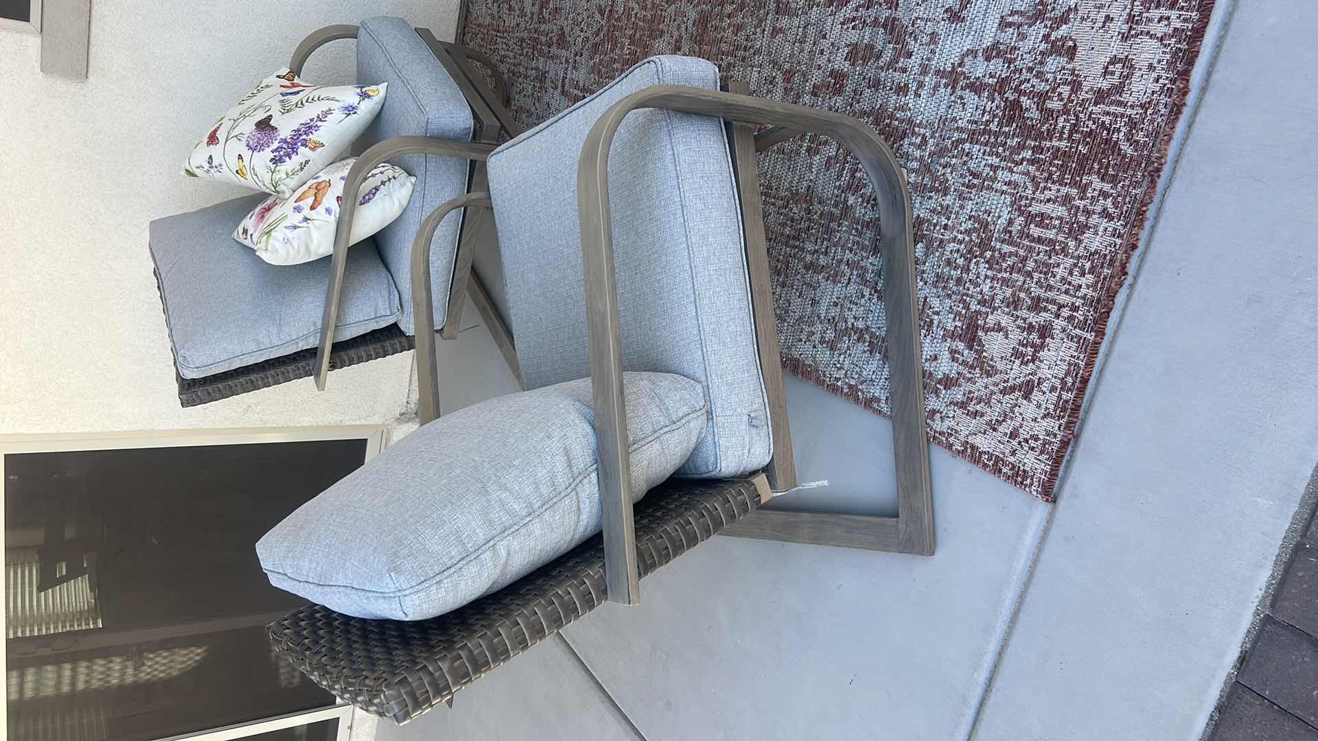 Photo 1 of HAMPTON BAY WOOD METAL AND RATTAN PILLOW MAY VARY