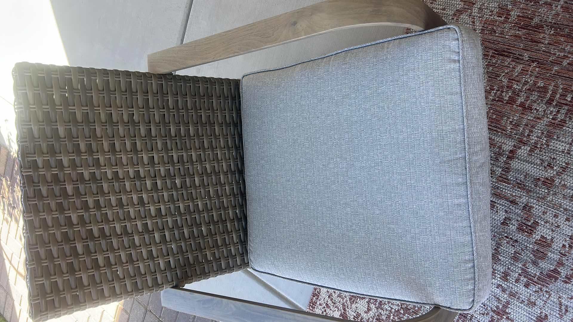 Photo 1 of HAMPTON BAY WOOD METAL AND RATTAN PILLOW MAY VARY