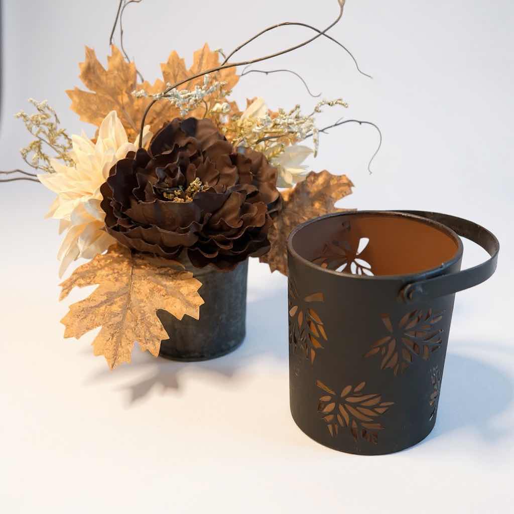 Photo 1 of 2- FALL DECORATIVE CANDLE HOLDER & DECOR