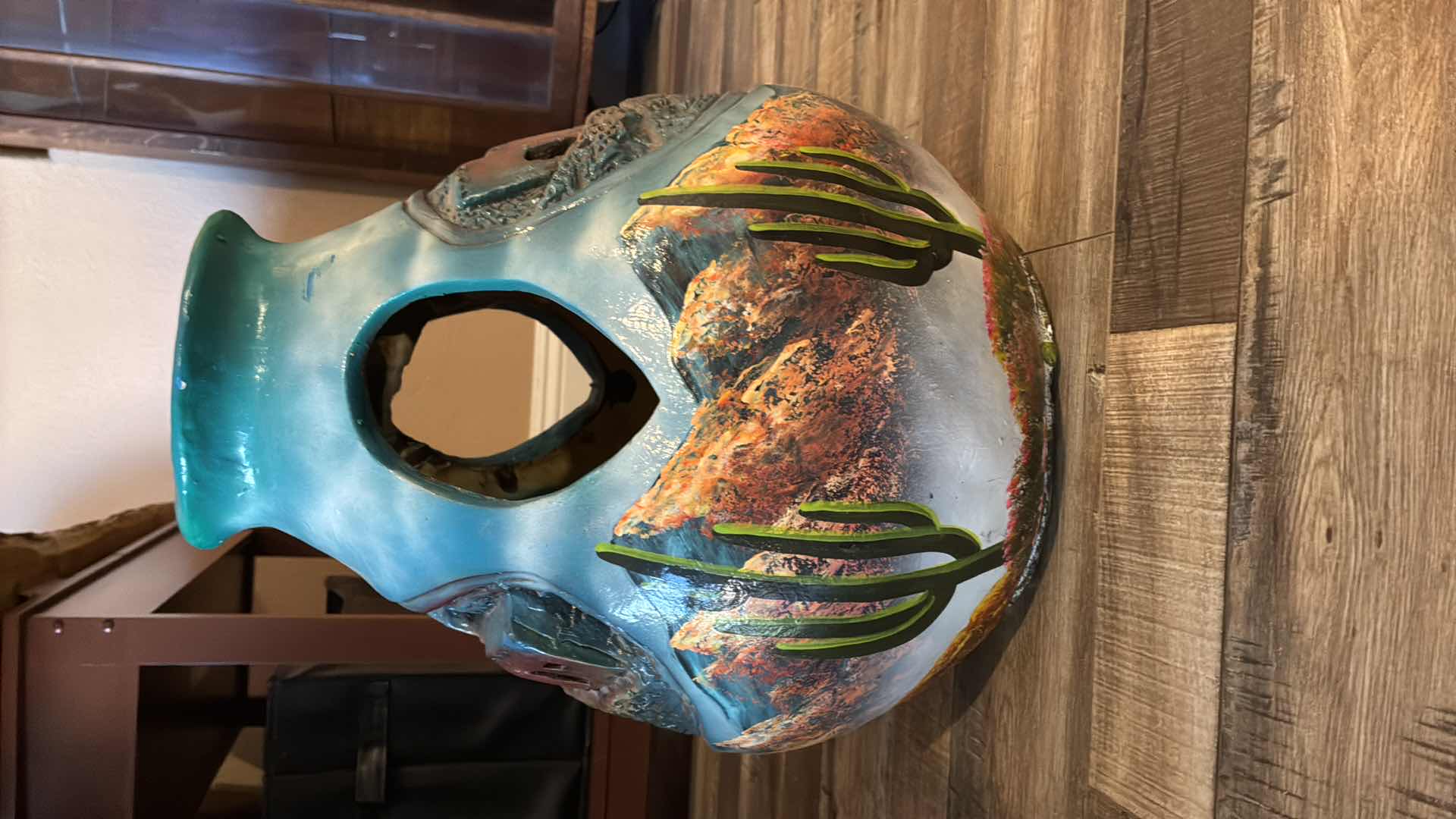 Photo 1 of HANDPAINTED VINTAGE TERRACOTTA VASE H15”