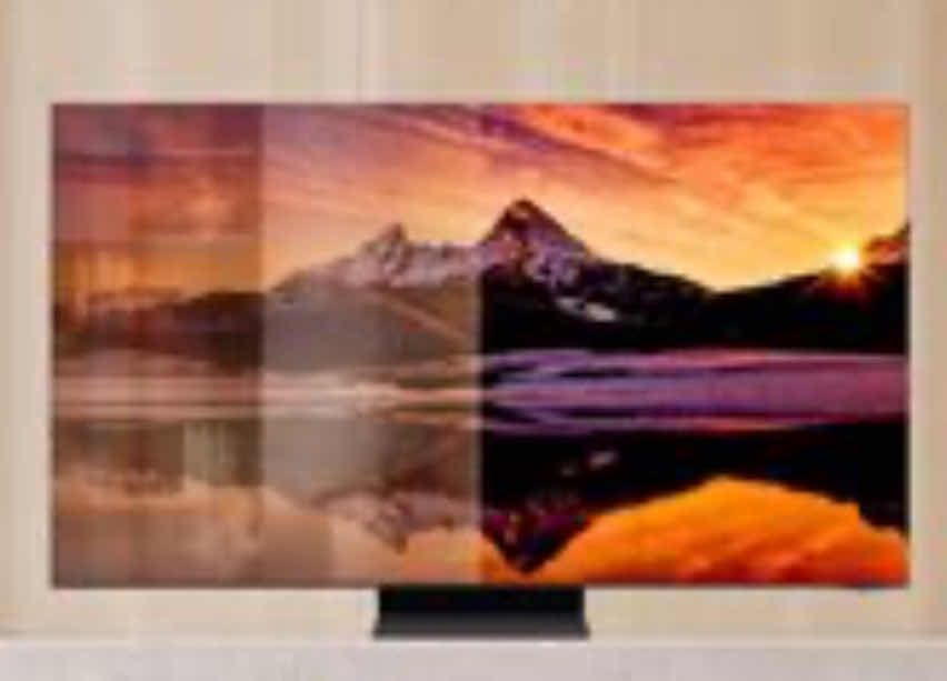 View 1 of 43” SAMSUNG TV MODEL NO. : QN43C160CAF WITH MOUNT & REMOTE