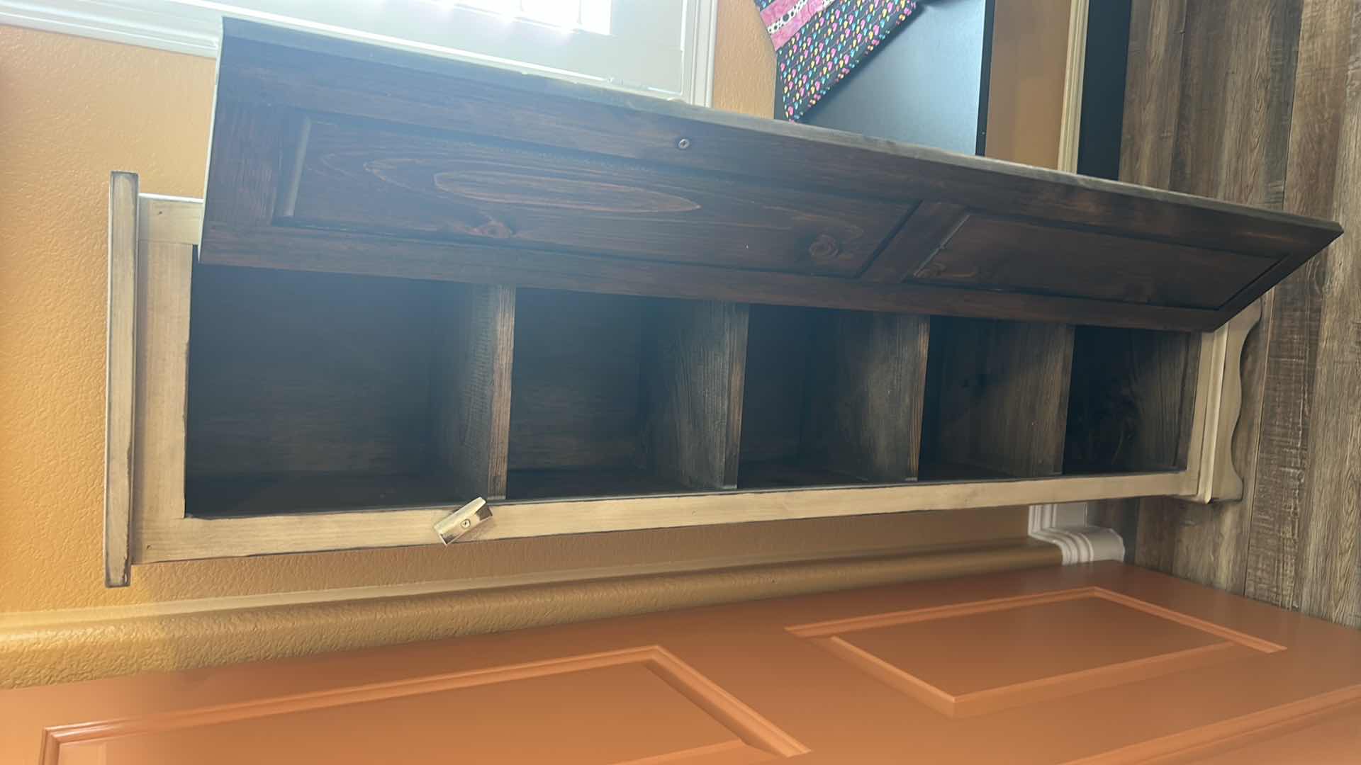 Photo 1 of DISTRESSED WOOD STORAGE CABINET 13” x 10 1/2” x H61”