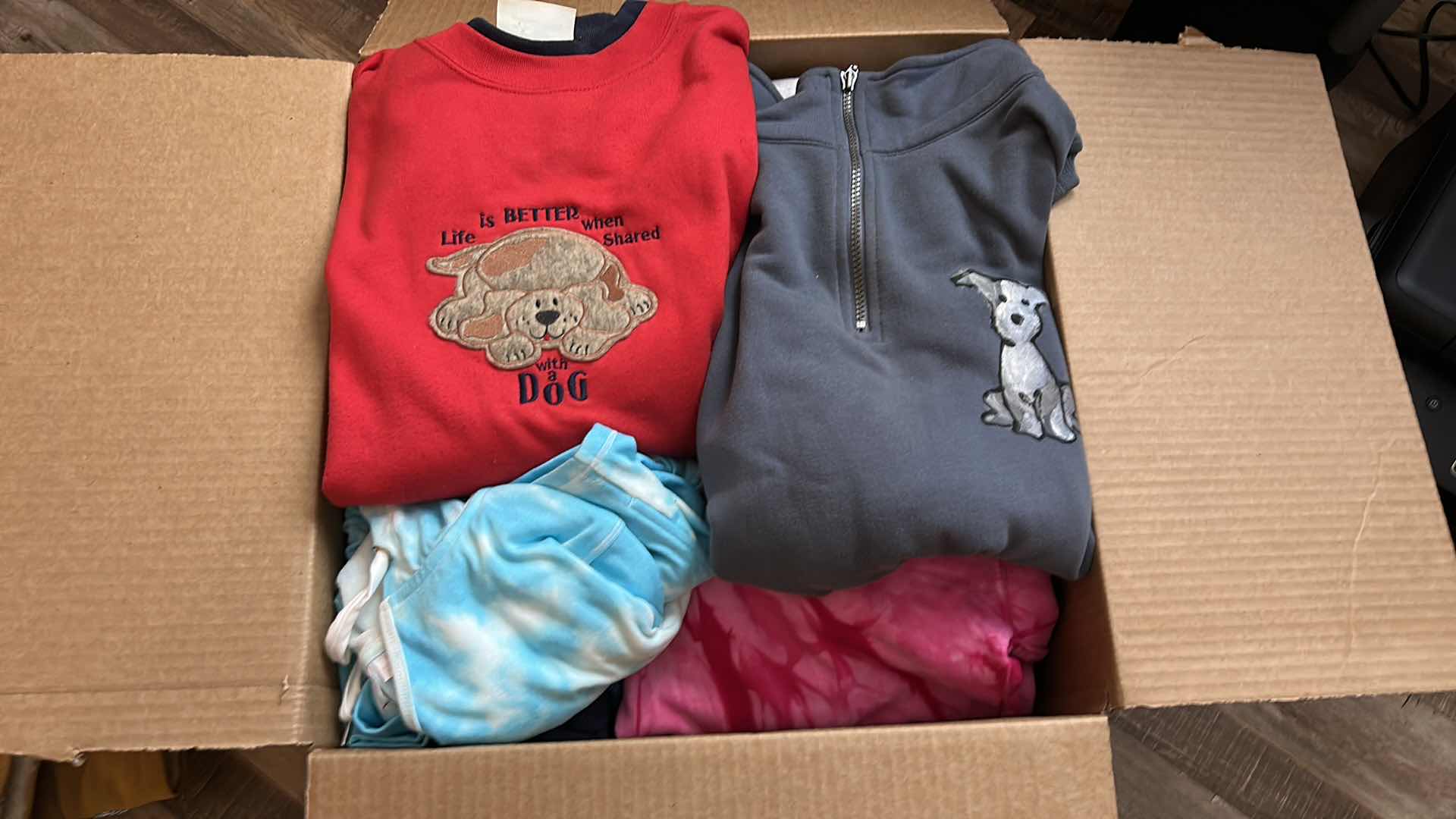 Photo 1 of BOX OF WOMENS CLOTHING, SWEATSHIRTS AND JACKETS (ASSORTED SIZES)